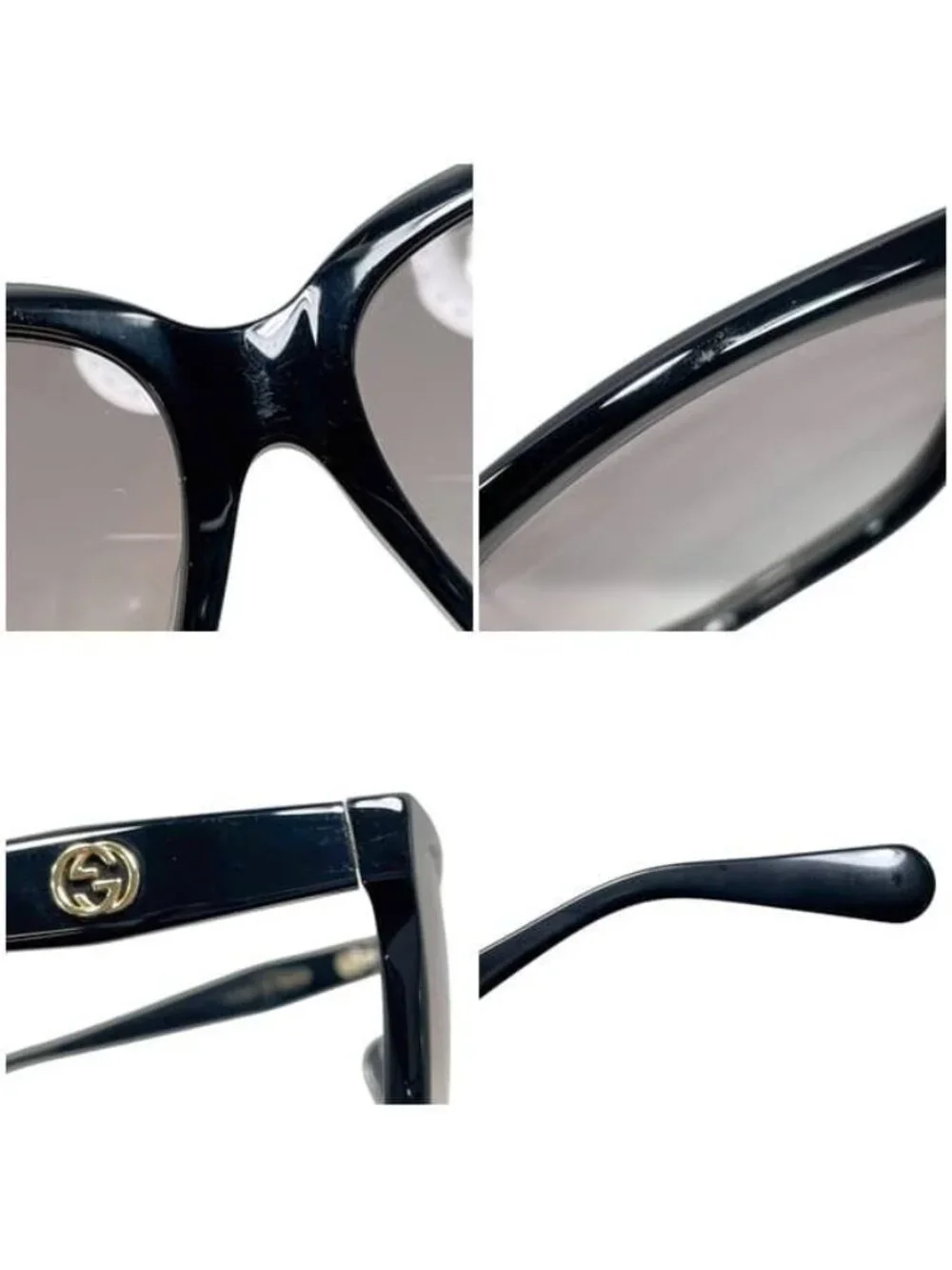 Gucci Sunglasses Black Pink Gradient Interlocking Acetate GG Side Logo Eyewear